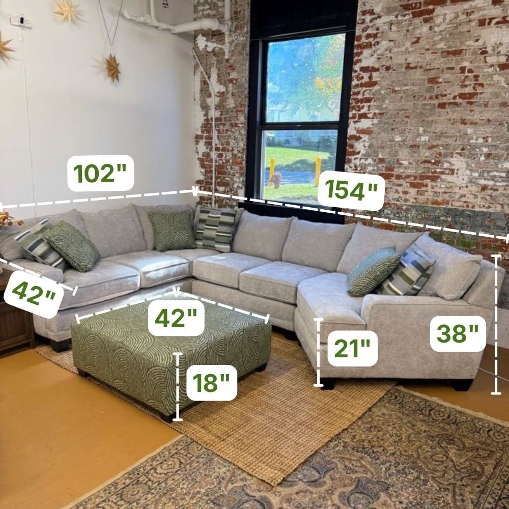 Belmont 4pc Corner Sectional w/ Cuddle Corner + Ottoman