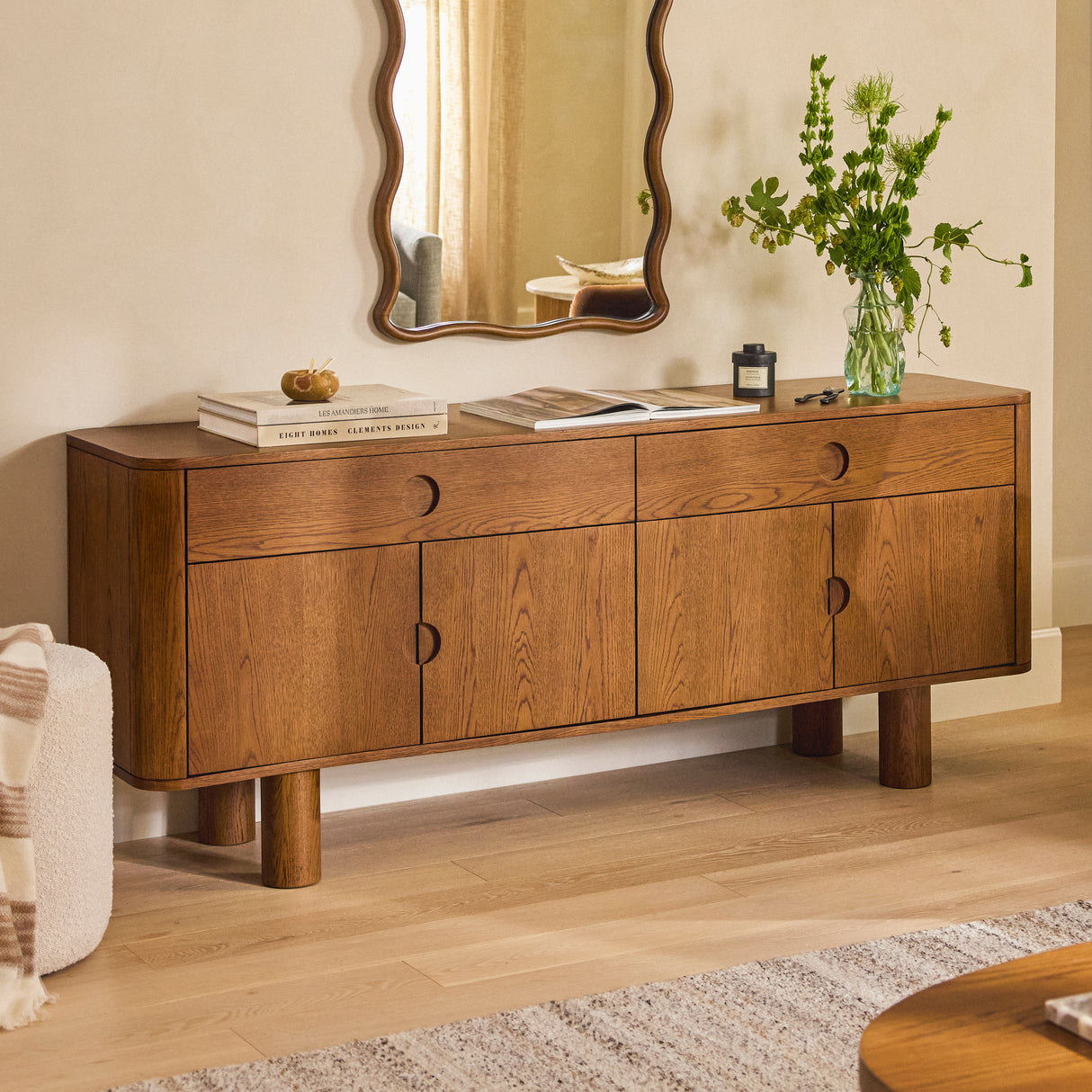 Article - Adel 71" sideboard (Smoked Oak