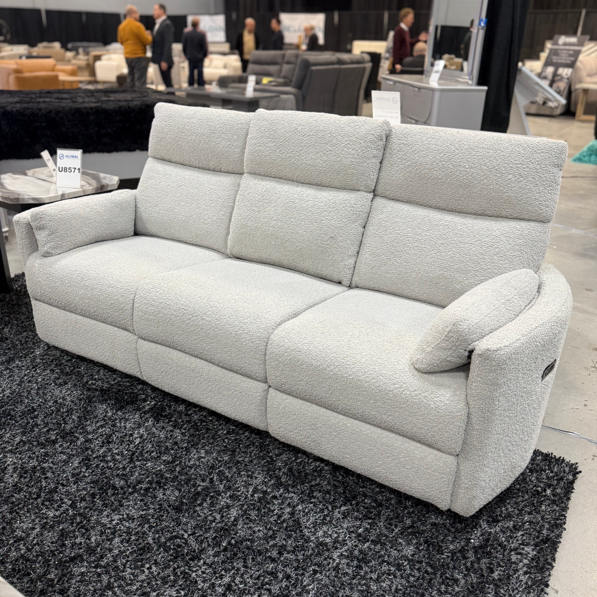 Boucle Sofa & Loveseat w/Power Recliners