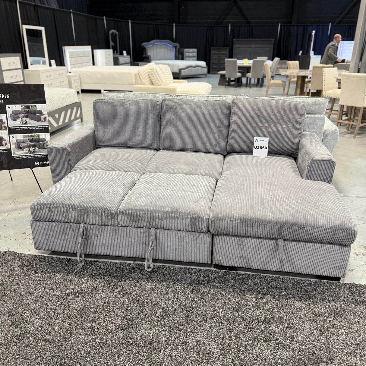 Modular Couch w/Pop Up Bed and Storage Chaise