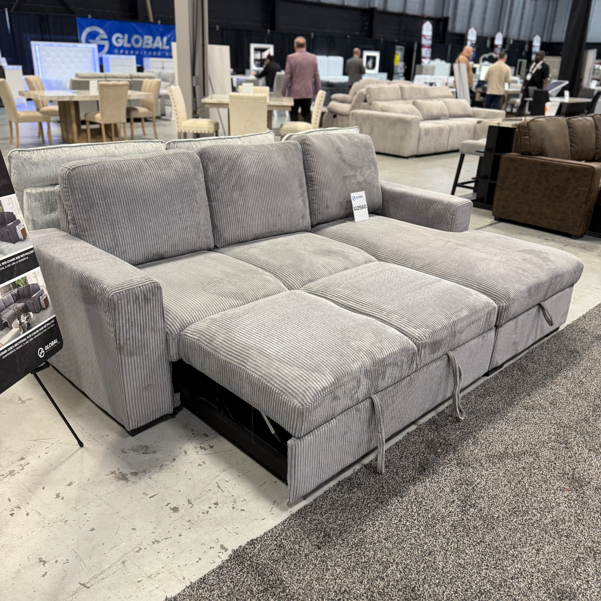 Modular Couch w/Pop Up Bed and Storage Chaise