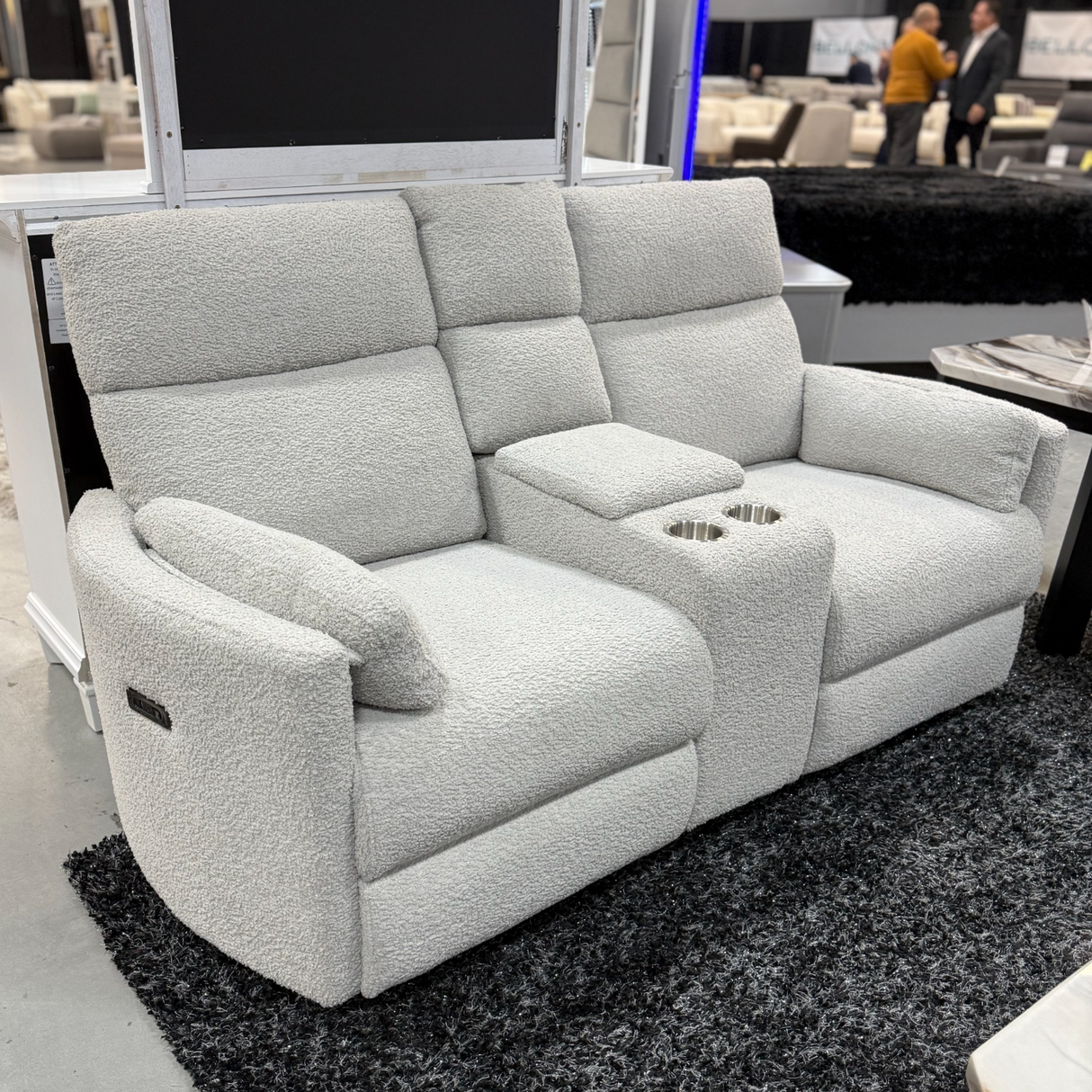 Boucle Sofa & Loveseat w/Power Recliners