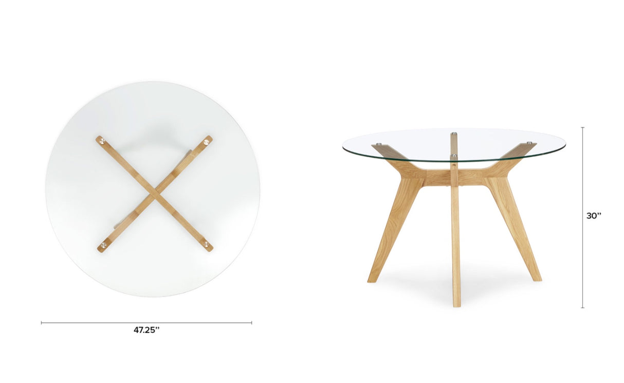 ARTICLE - Emmer Dining Table for 4 (Glass Top)