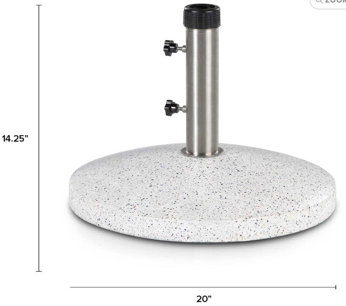 20" Round Umbrella Base (White Terrazzo) - Pull Up A Couch