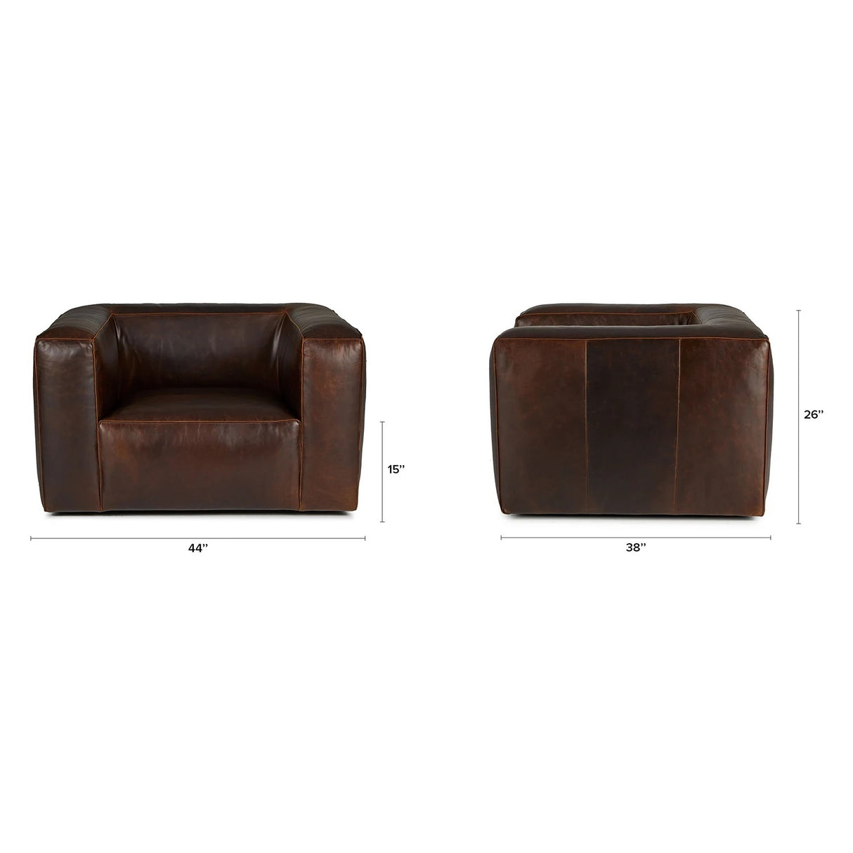 ARTICLE - Cigar 44" Rawhide Brown Swivel Chair (NEW)