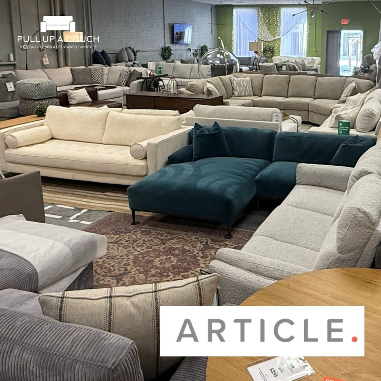 ARTICLE - Cigar 44" Rawhide Brown Swivel Chair (NEW)