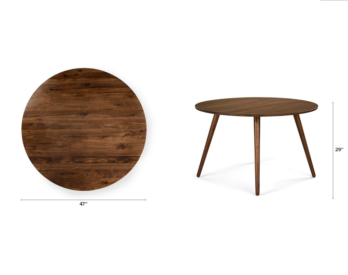 ARTICLE - Seno Round Dining Table for 4 (Walnut)