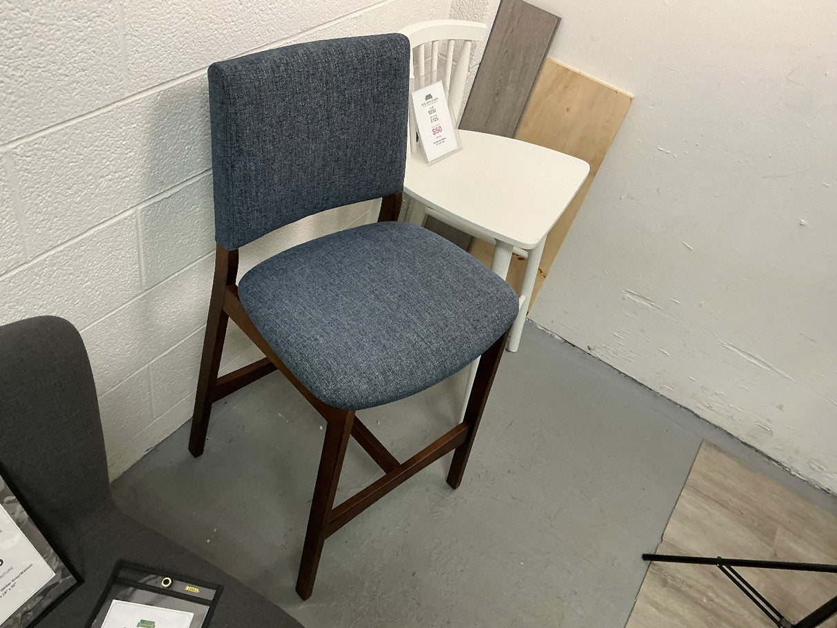 ARTICLE - Nosh Counter Stools (Denim Blue and Walnut)