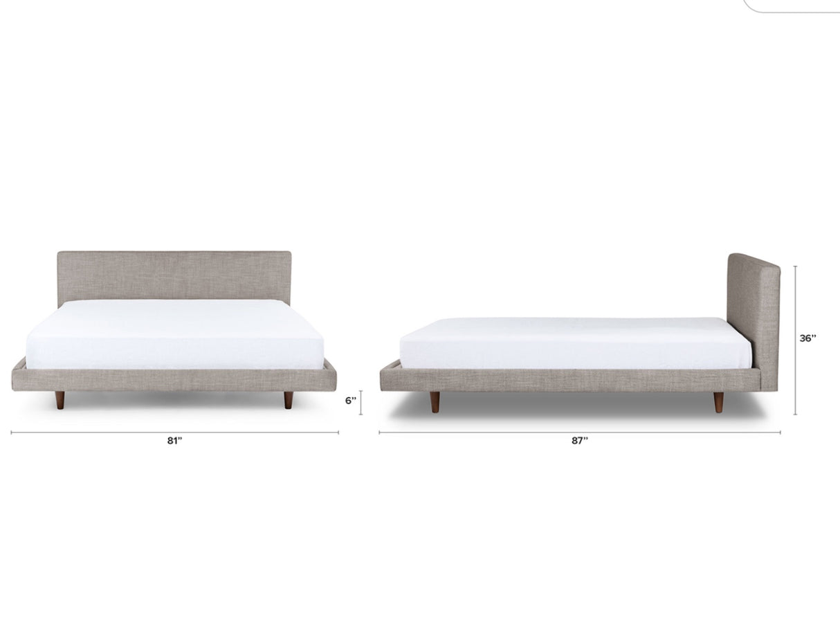 ARTICLE - Tessu Gray Upholstered King Bed