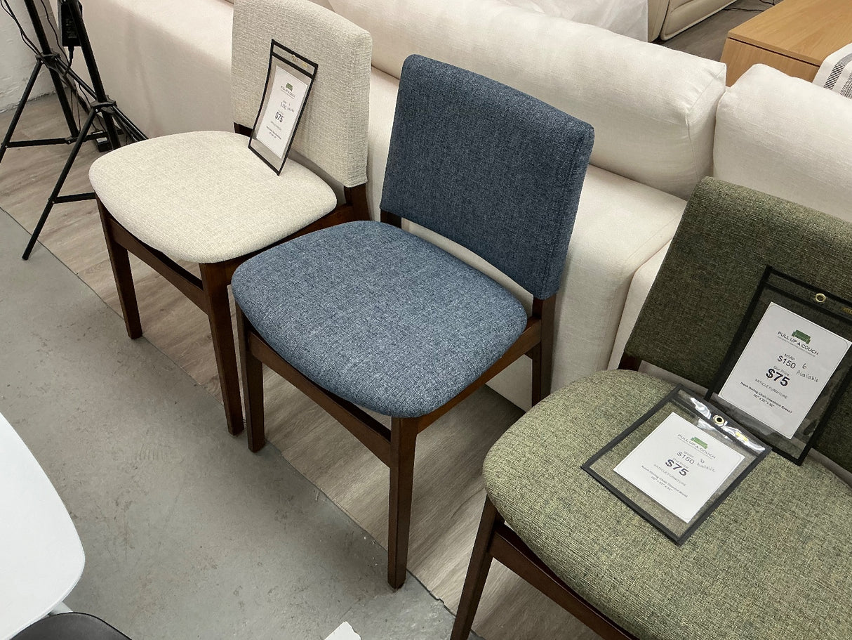 ARTICLE - Nosh Dining Chairs (Walnut and Denim Blue)