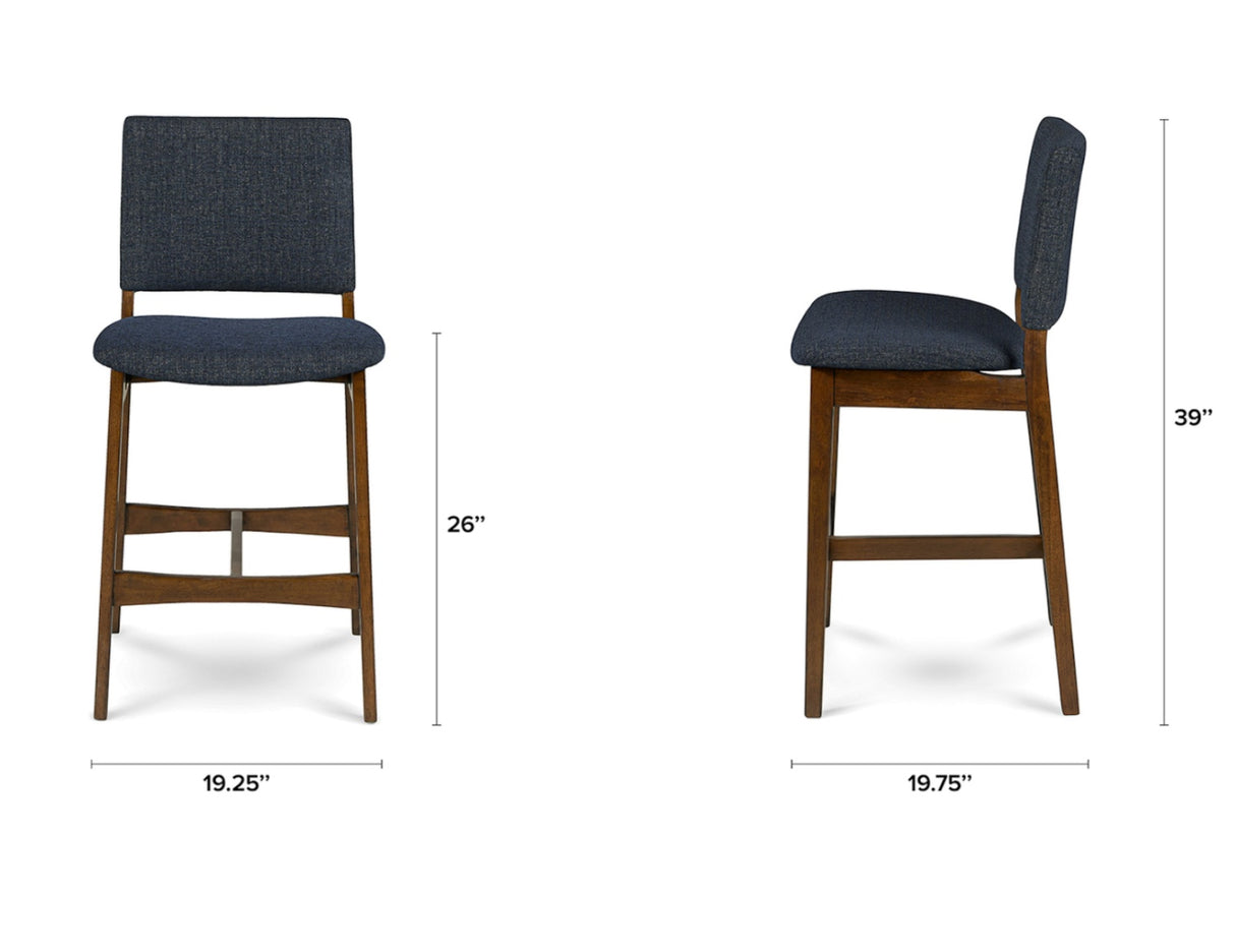ARTICLE - Nosh Counter Stools (Denim Blue and Walnut)