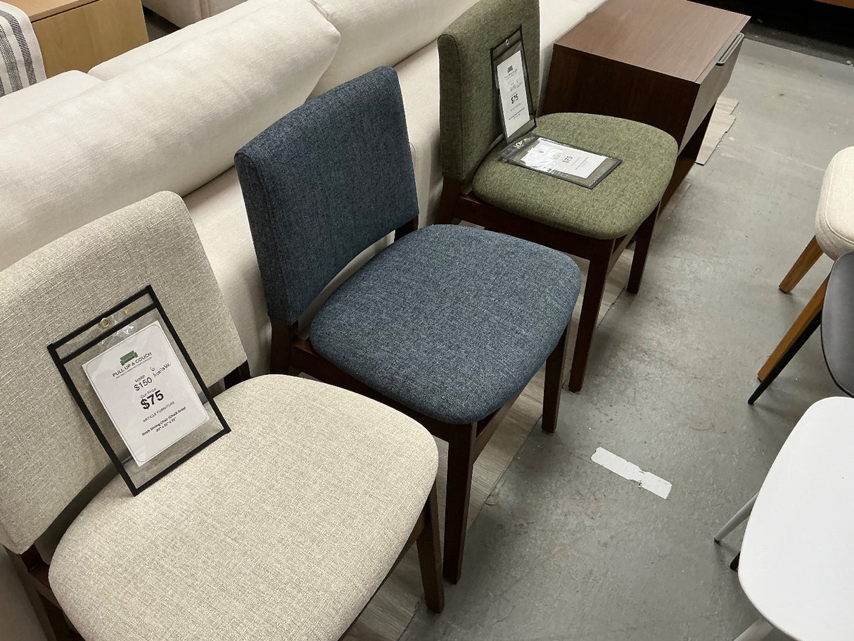 ARTICLE - Nosh Dining Chairs (Walnut and Denim Blue)