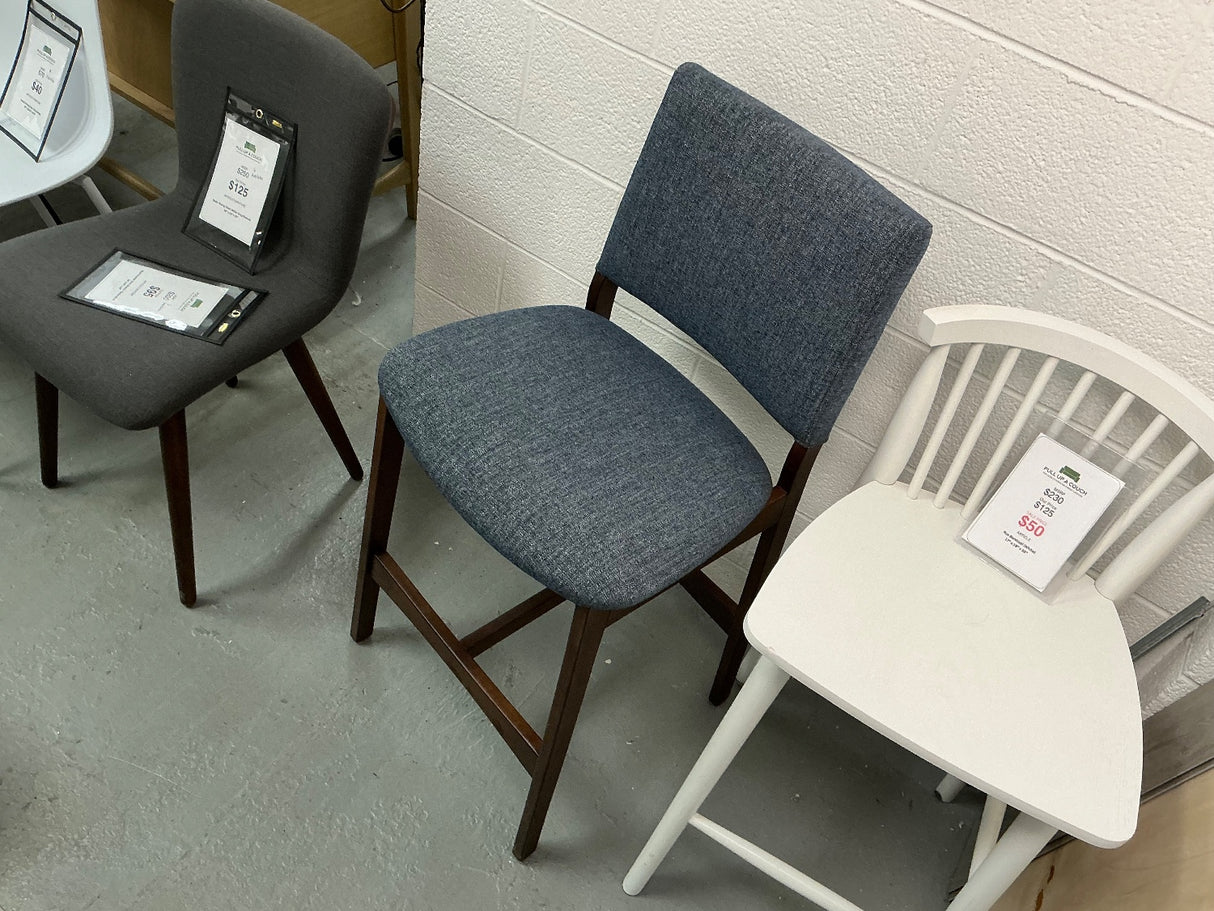 ARTICLE - Nosh Counter Stools (Denim Blue and Walnut)