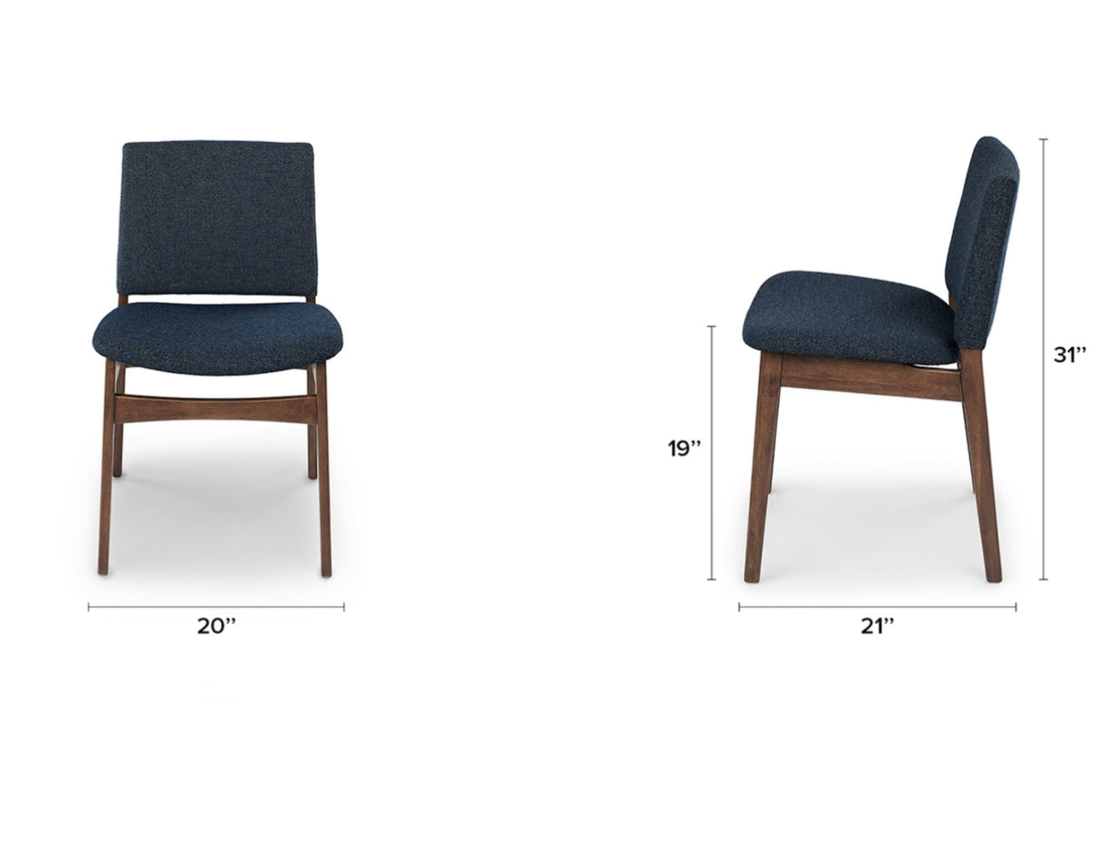ARTICLE - Nosh Dining Chairs (Walnut and Denim Blue)
