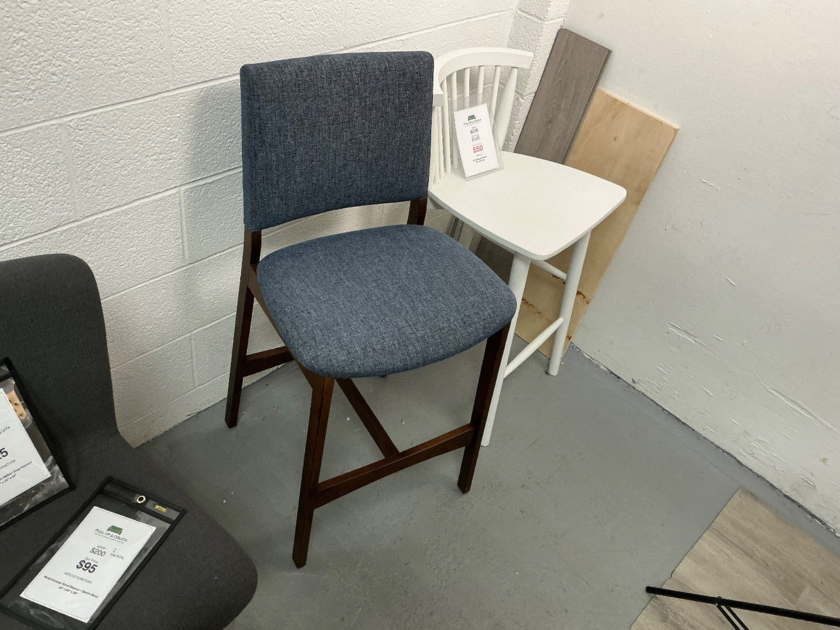 ARTICLE - Nosh Counter Stools (Denim Blue and Walnut)