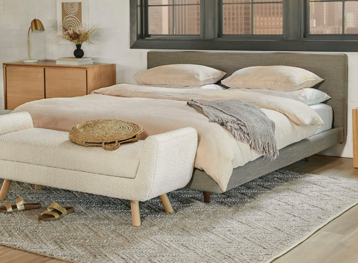 ARTICLE - Tessu Gray Upholstered King Bed