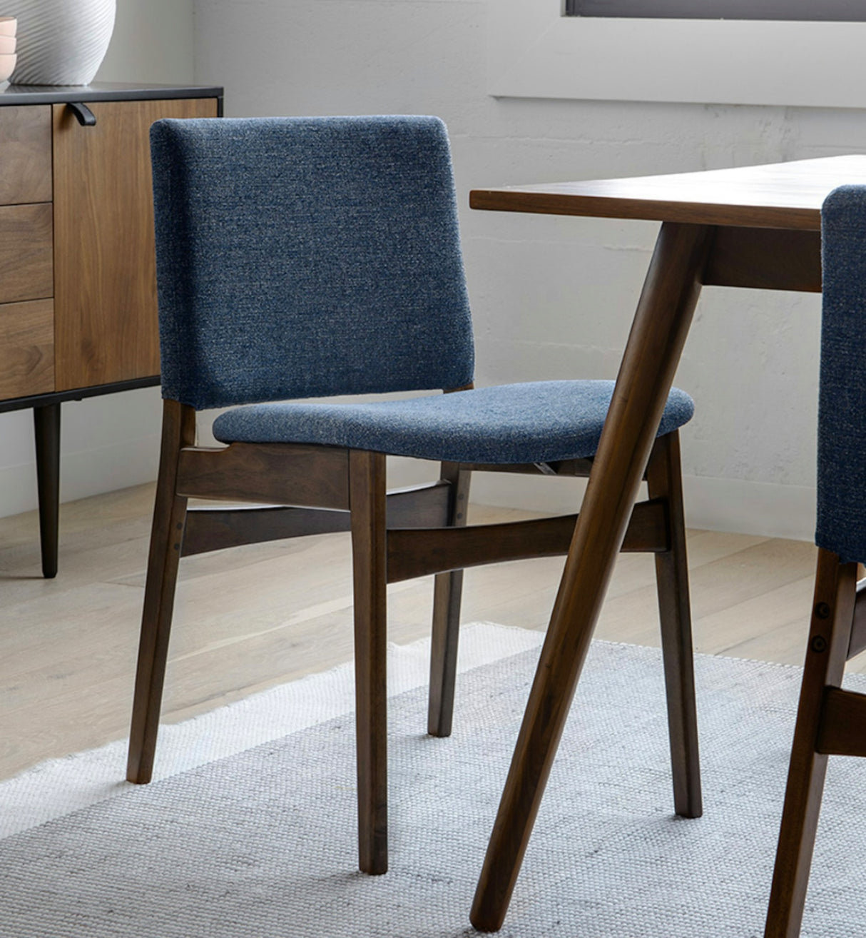 ARTICLE - Nosh Dining Chairs (Walnut and Denim Blue)