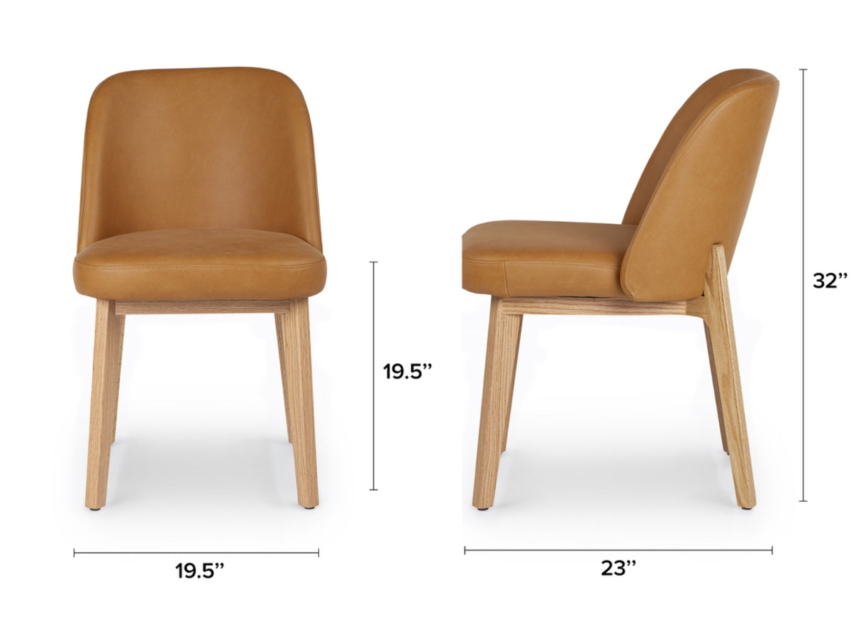 ARTICLE - Alta Leather Dining Chairs (Light Oak & Tan)