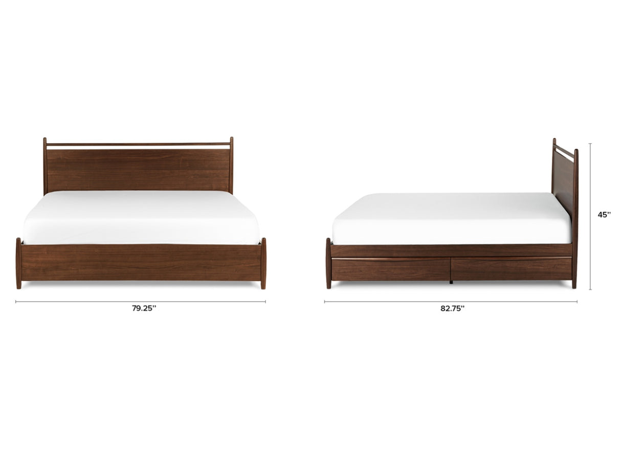 ARTICLE - Lenia King Storage Bed (Walnut)