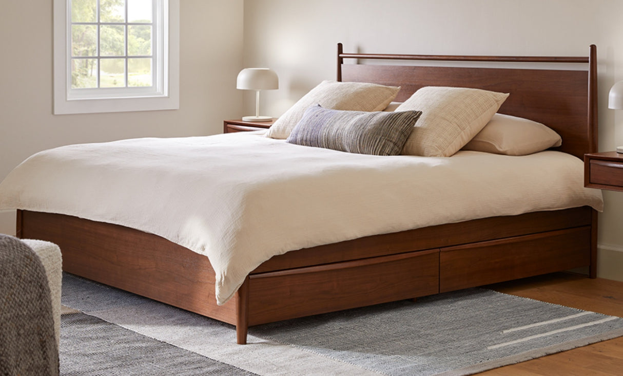 ARTICLE - Lenia King Storage Bed (Walnut)