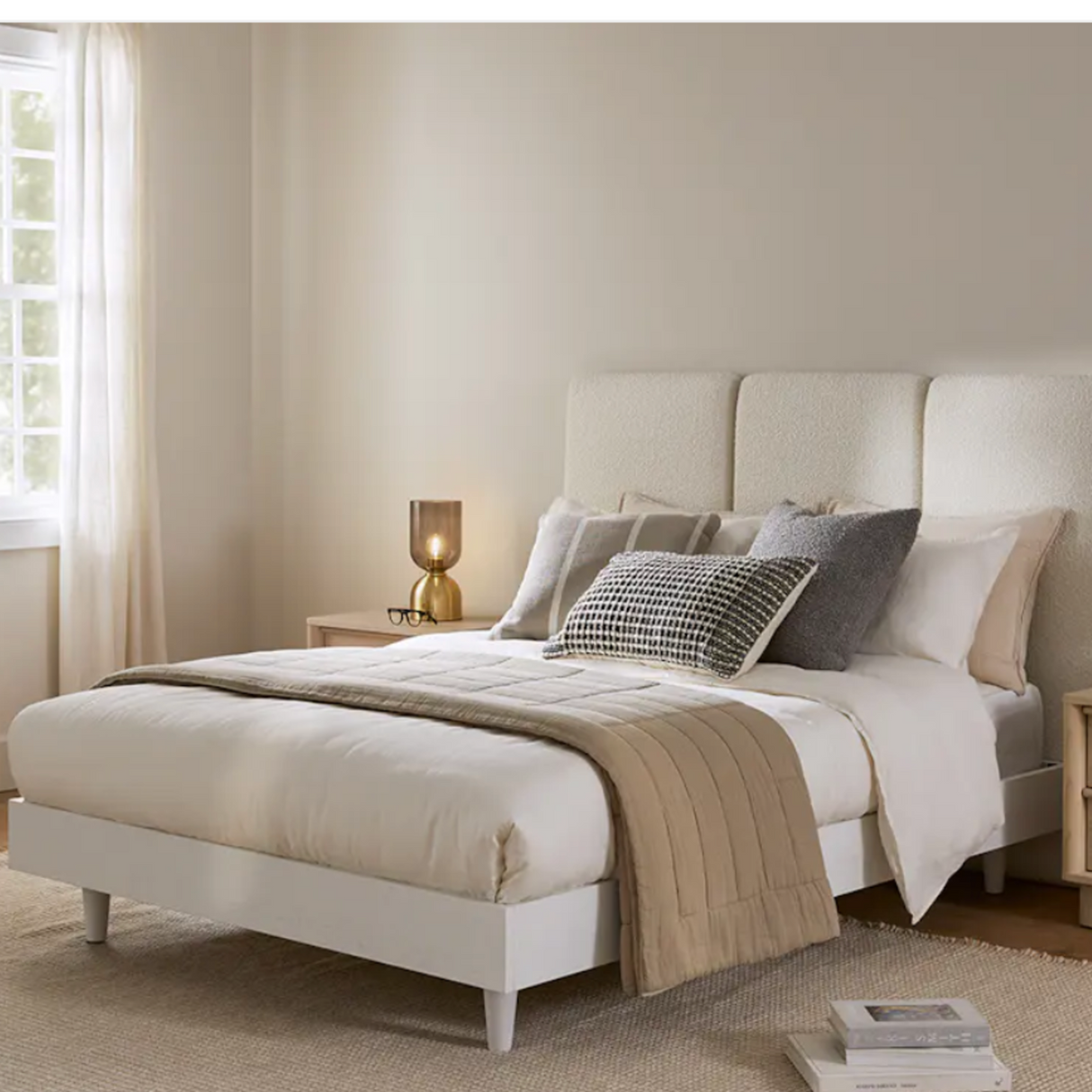 ARTICLE - Basi FULL Bed Frame (White) - Mattress Available