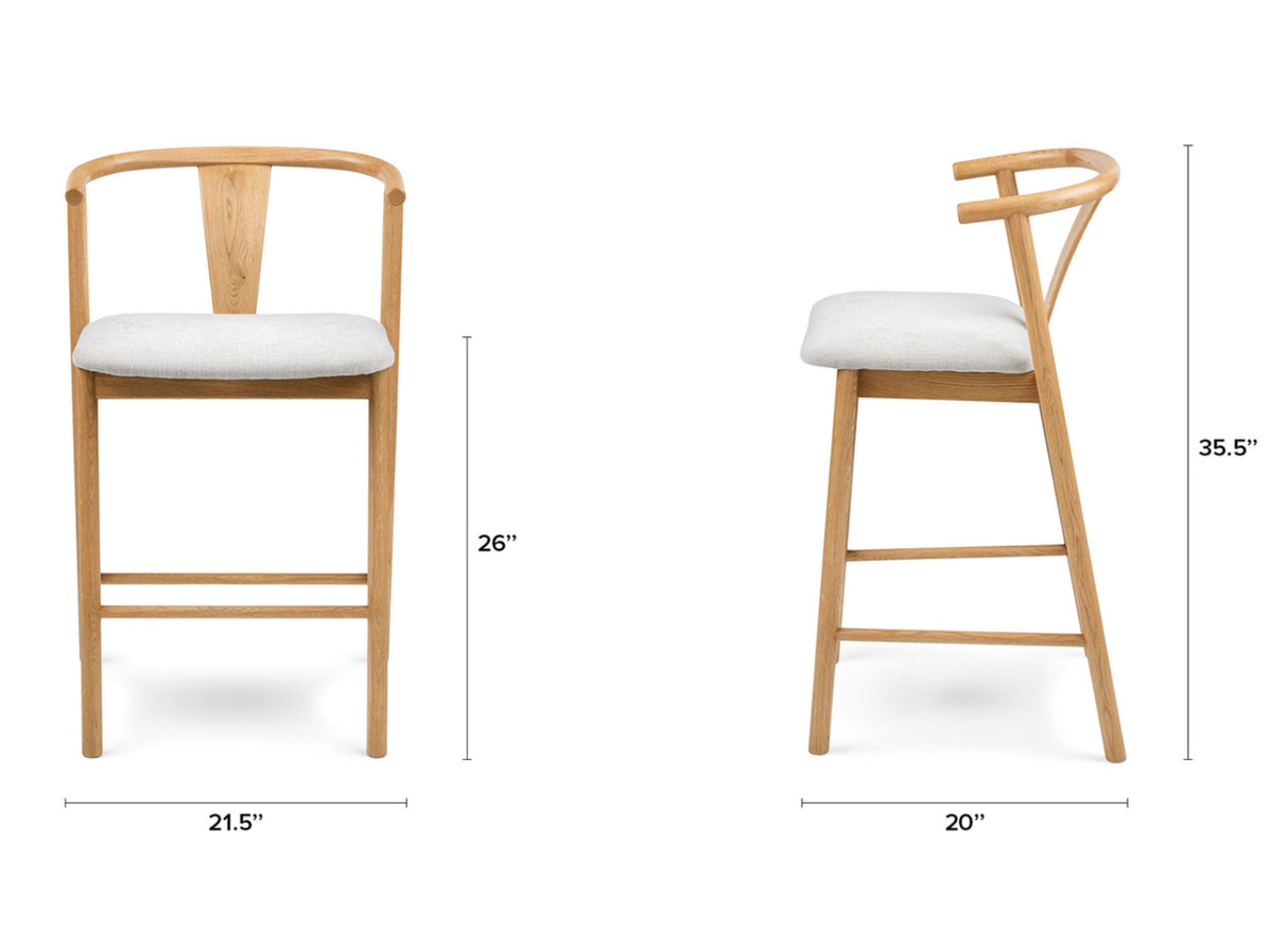 ARTICLE - Fonra Counter Stool (Oak & Gray)