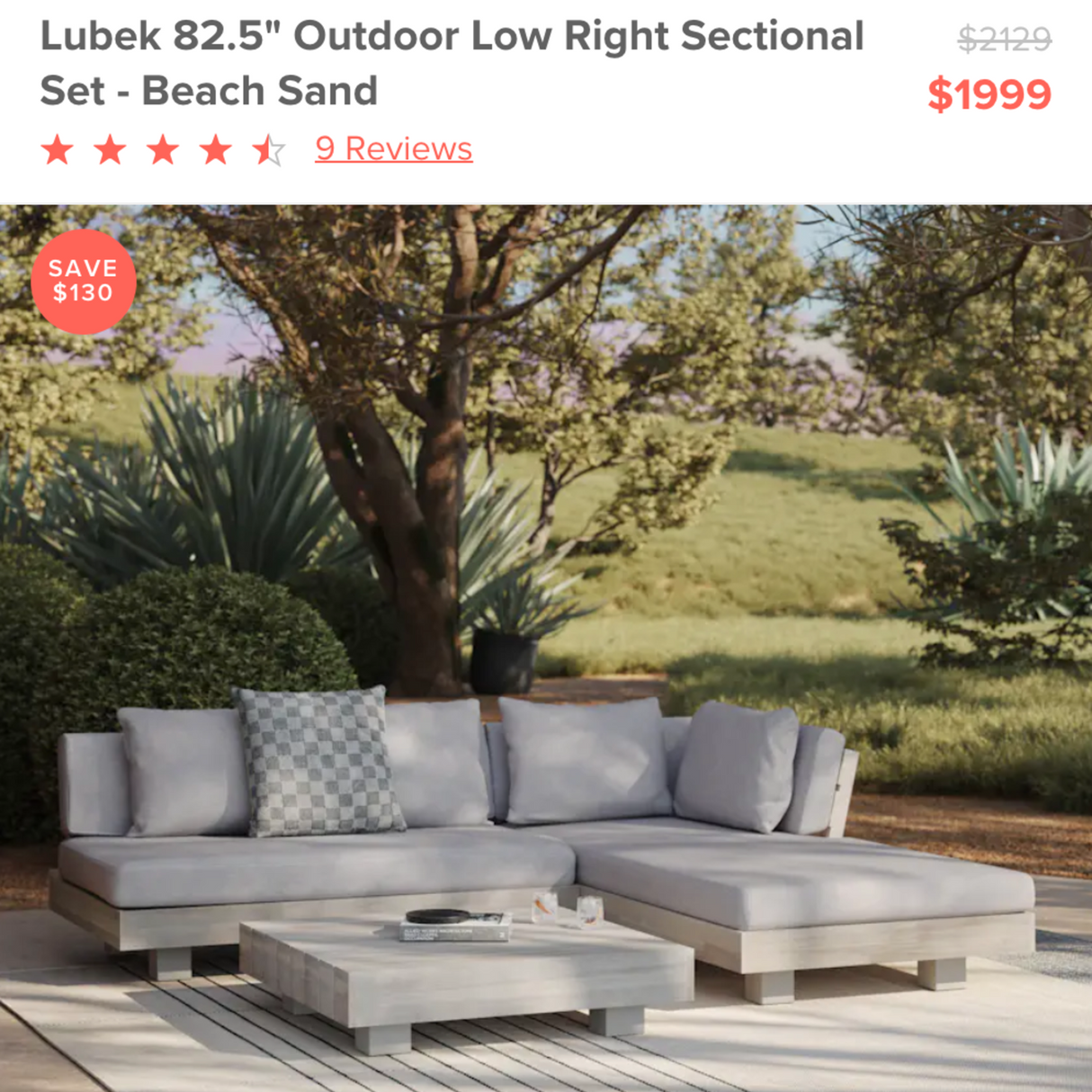 ARTICLE - Lubek Outdoor Sectional - Beach Sand