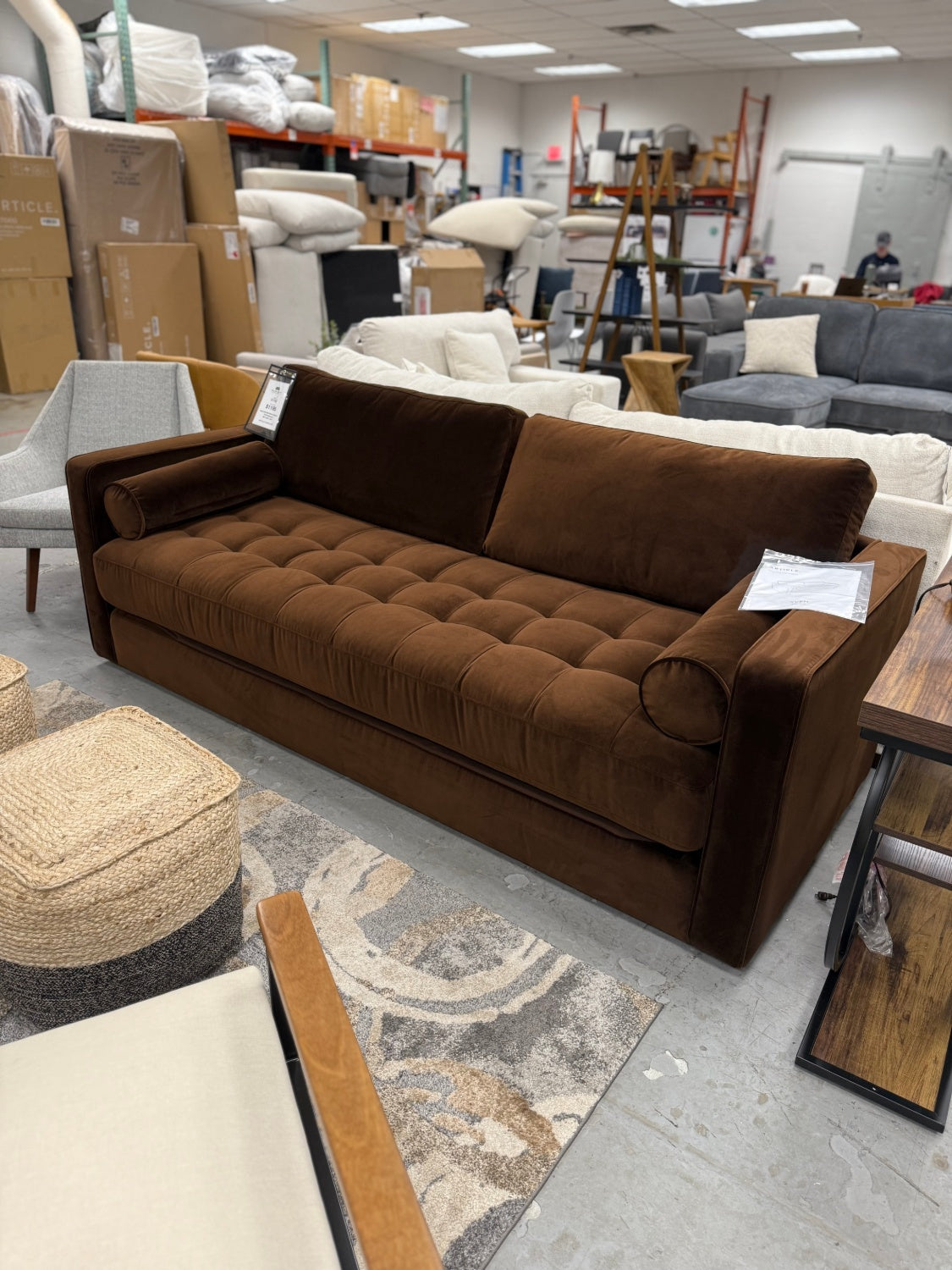 ARTICLE - Sven 88" Sofa Bed (Plush Pacific Brown)