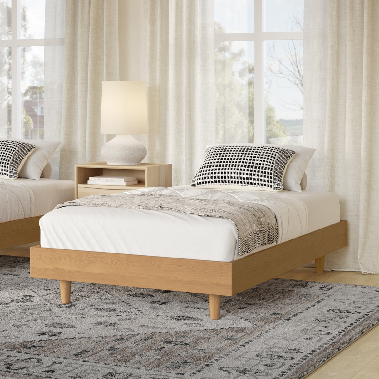ARTICLE - BASI TWIN BED FRAME (White Oak)