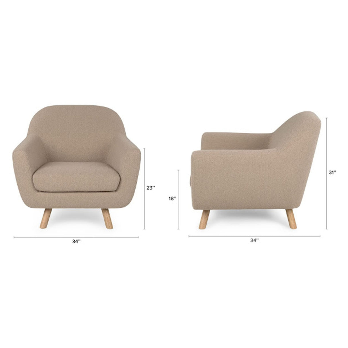 ARTICLE - Gabriola 34" Lounge Chair (Sandstone Boucle)