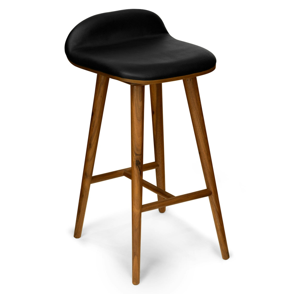 ARTICLE - SEDE LEATHER COUNTER STOOL (Black/Walnut)