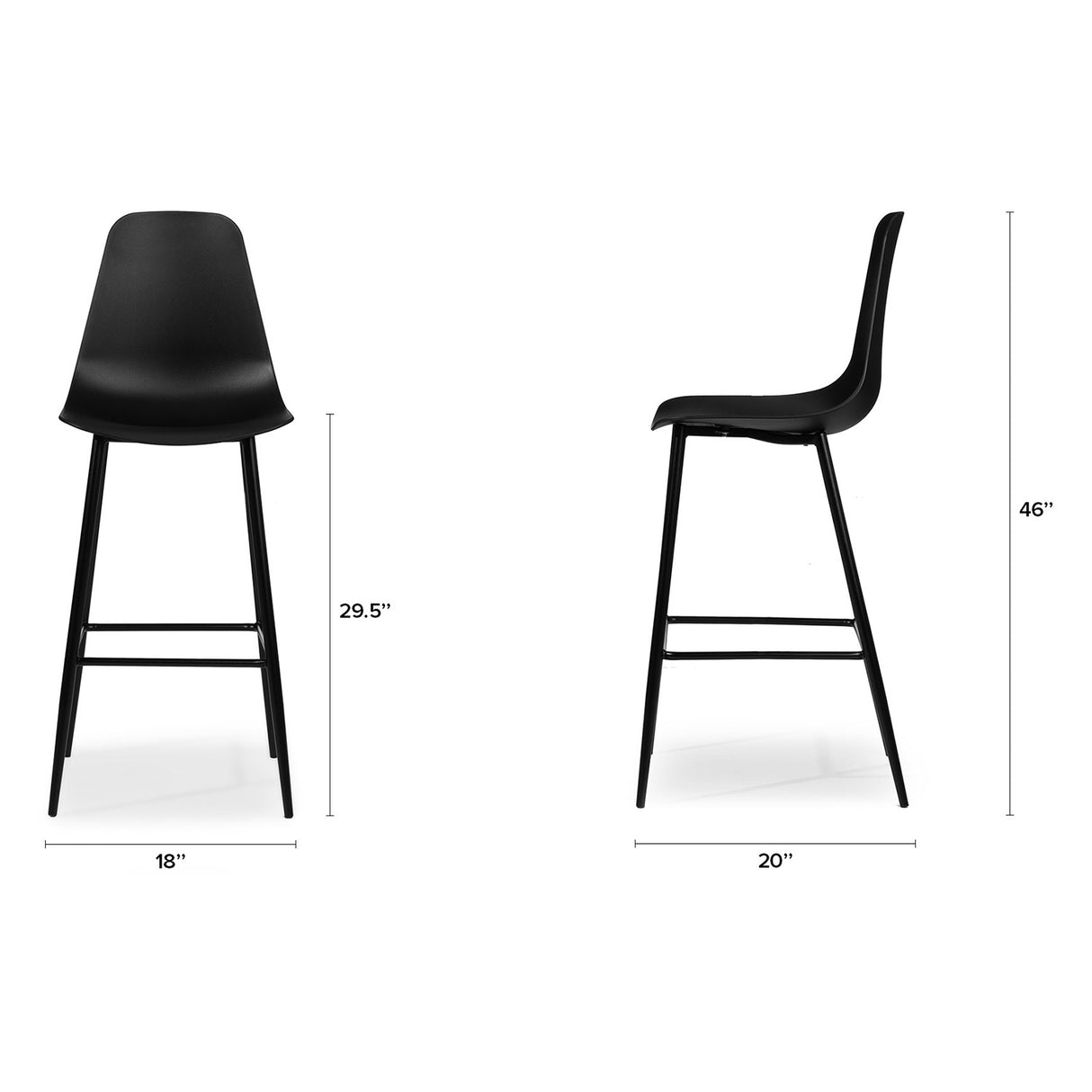 ARTICLE - SVELTI BAR STOOL ( Pure Black)