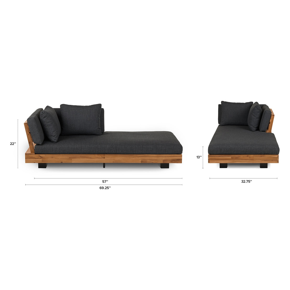 ARTICLE - Lubek Outdoor Low Right Chaise Lounge