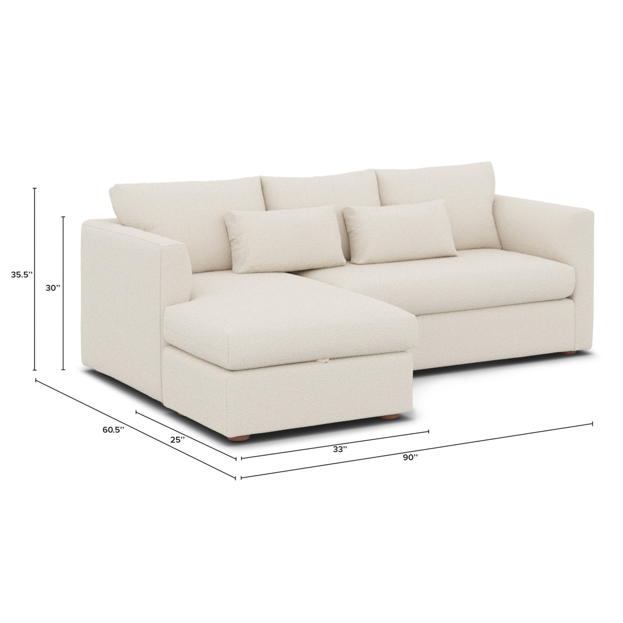 ARTICLE - Marina 90" Reversible Sleeper Storage Sectional