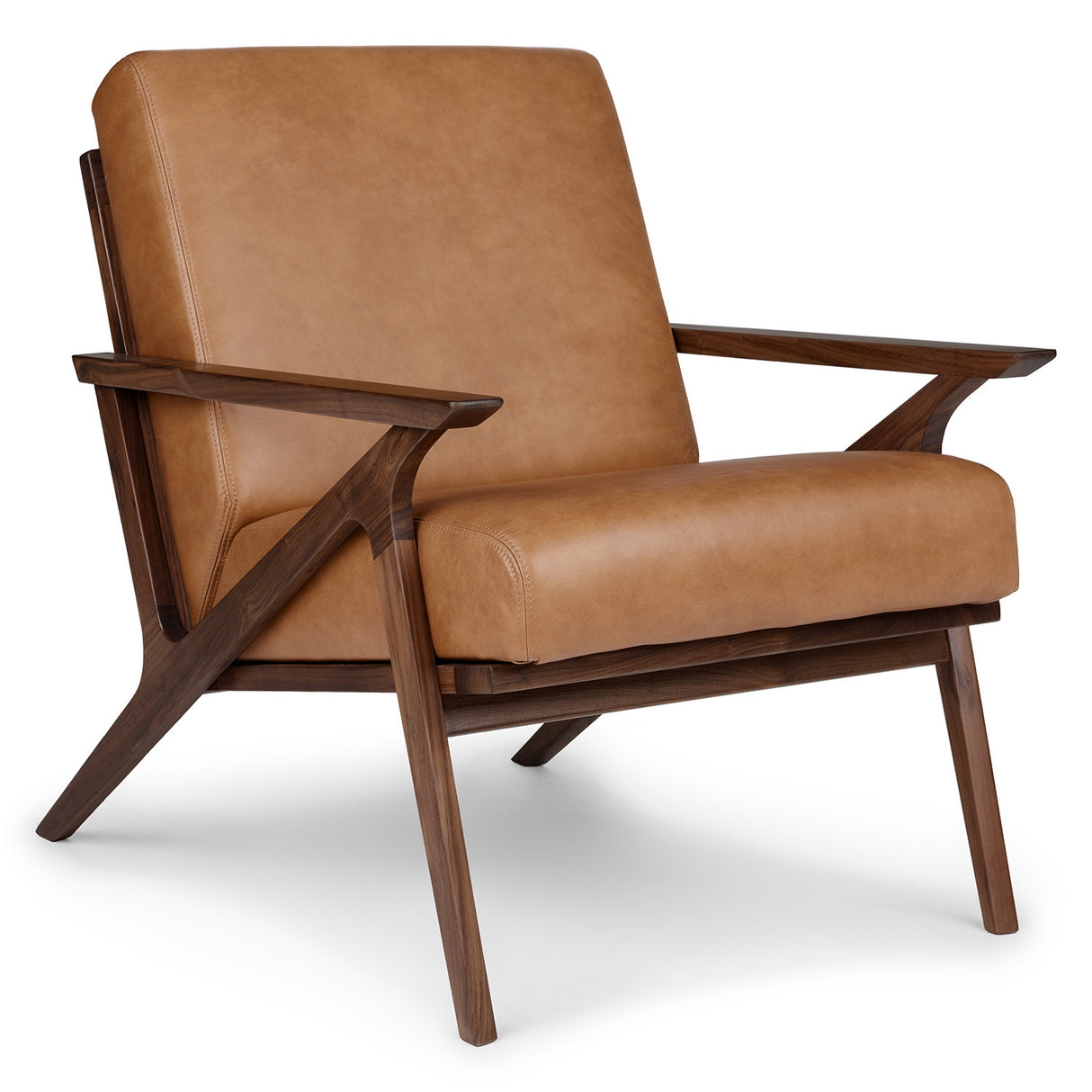 ARTICLE - Otio 26" Leather Lounge Chair (Tan/Walnut)