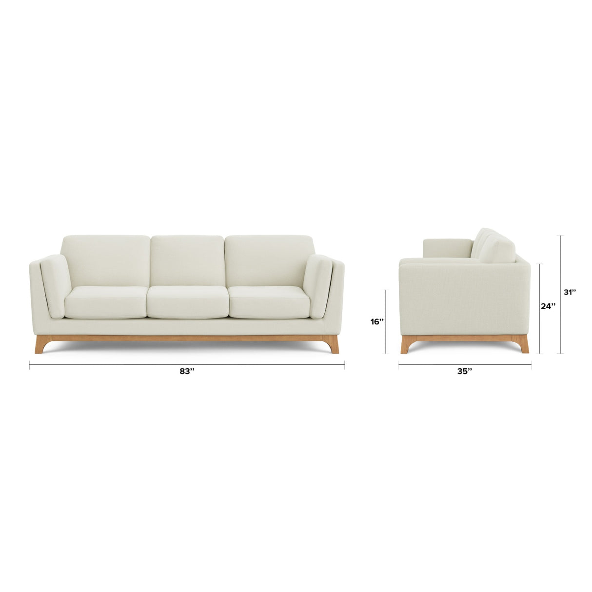 ARTICLE - Ceni 83" Sofa(Buckler Ivory)