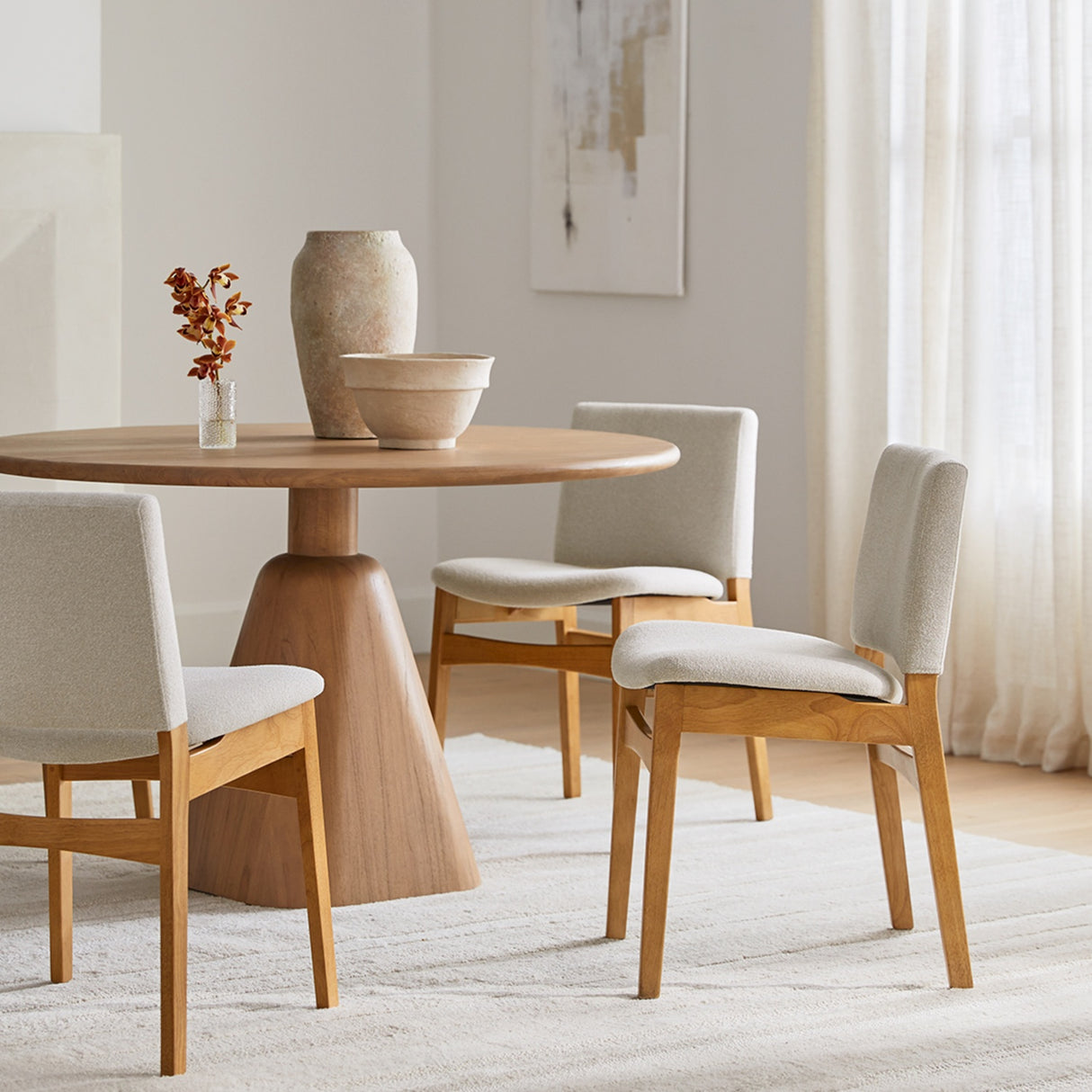 ARTICLE - Nosh Dining Chair (Oak and Ratine Ivory)