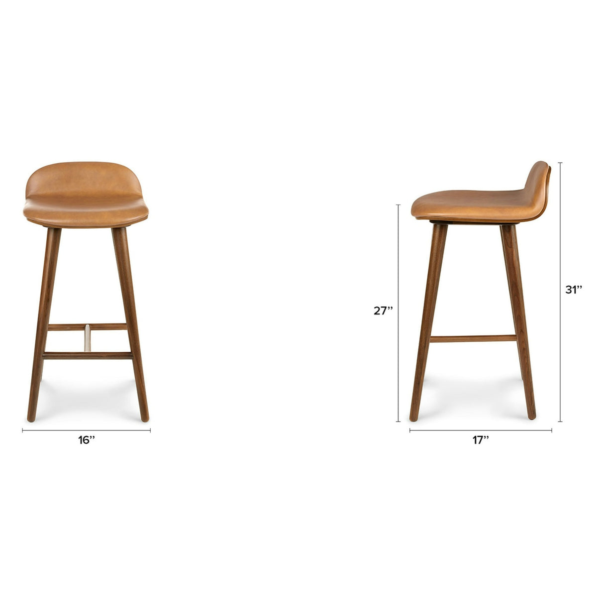 ARTICLE - Sede Leather Counter Stool (Toscan Tan/Walnut)