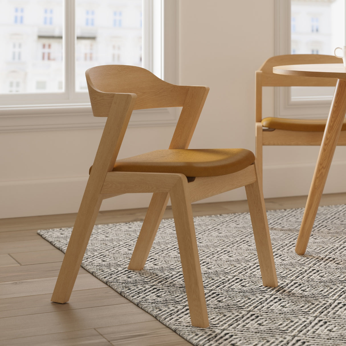 ARTICLE - Meja Leather Dining Chair (Tan/Oak)