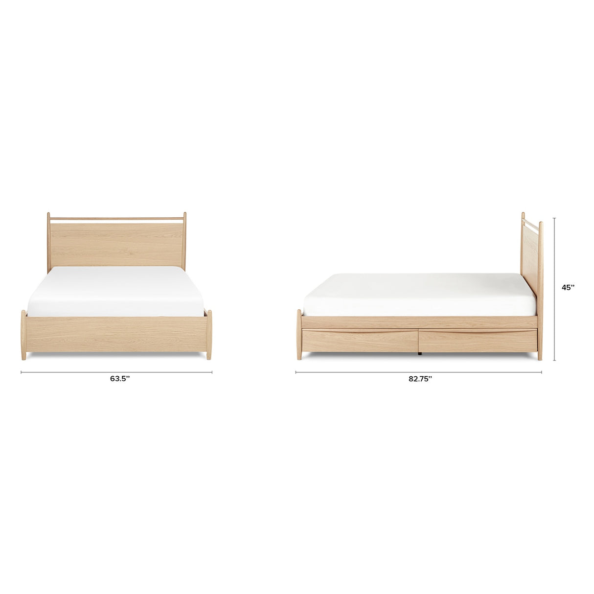 ARTICLE - Lenia Queen Storage Bed (White Oak)