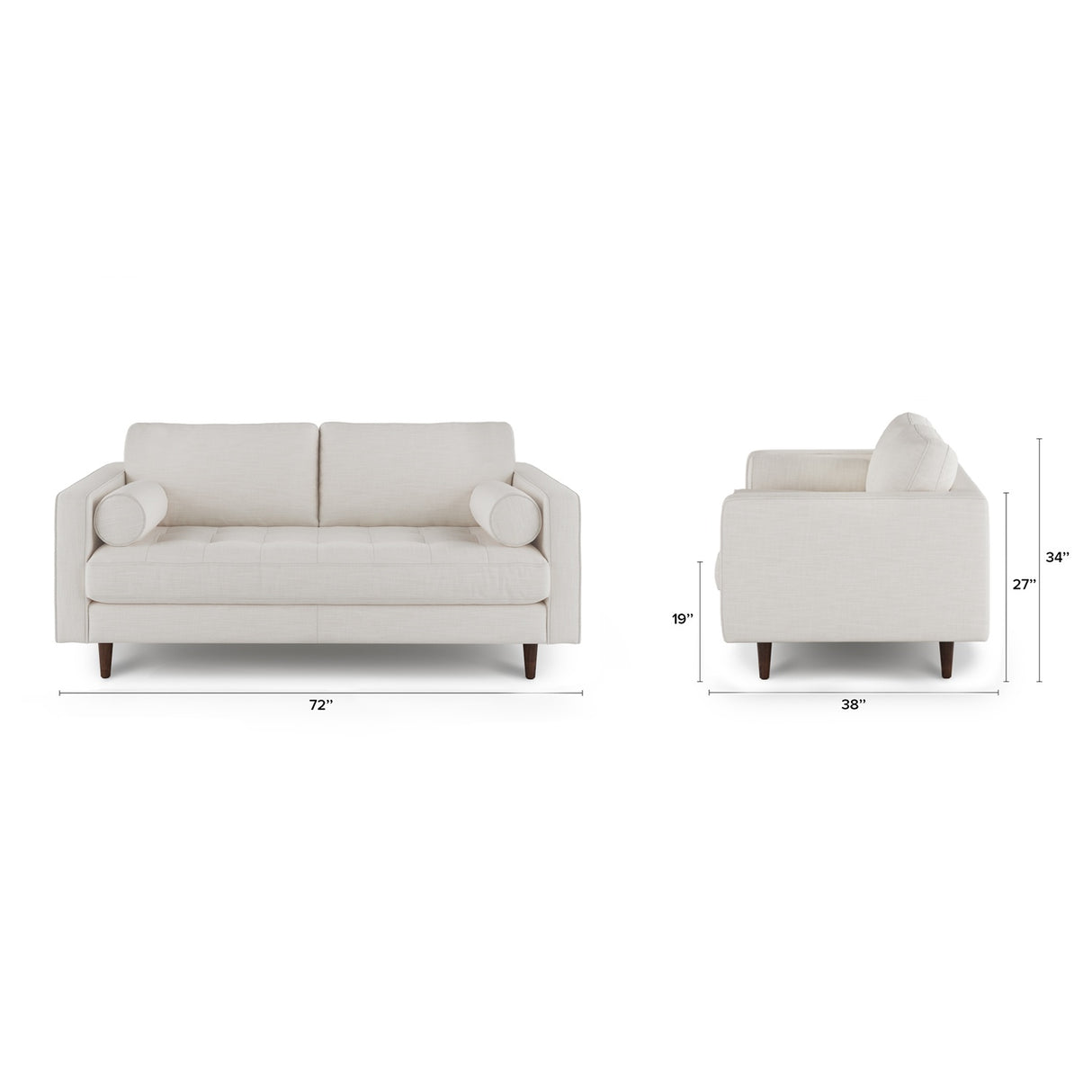ARTICLE - Sven 72" Tufted Loveseat - Biscuit Cream