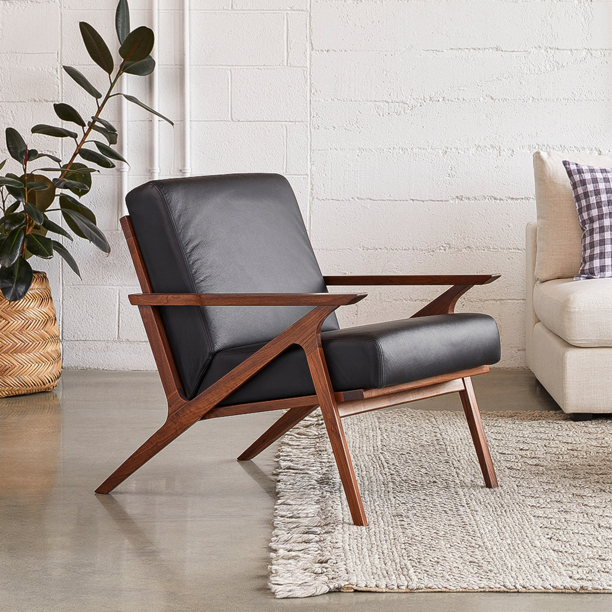 ARTICLE - Otio 26 Leather Lounge Chair - Walnut and Black