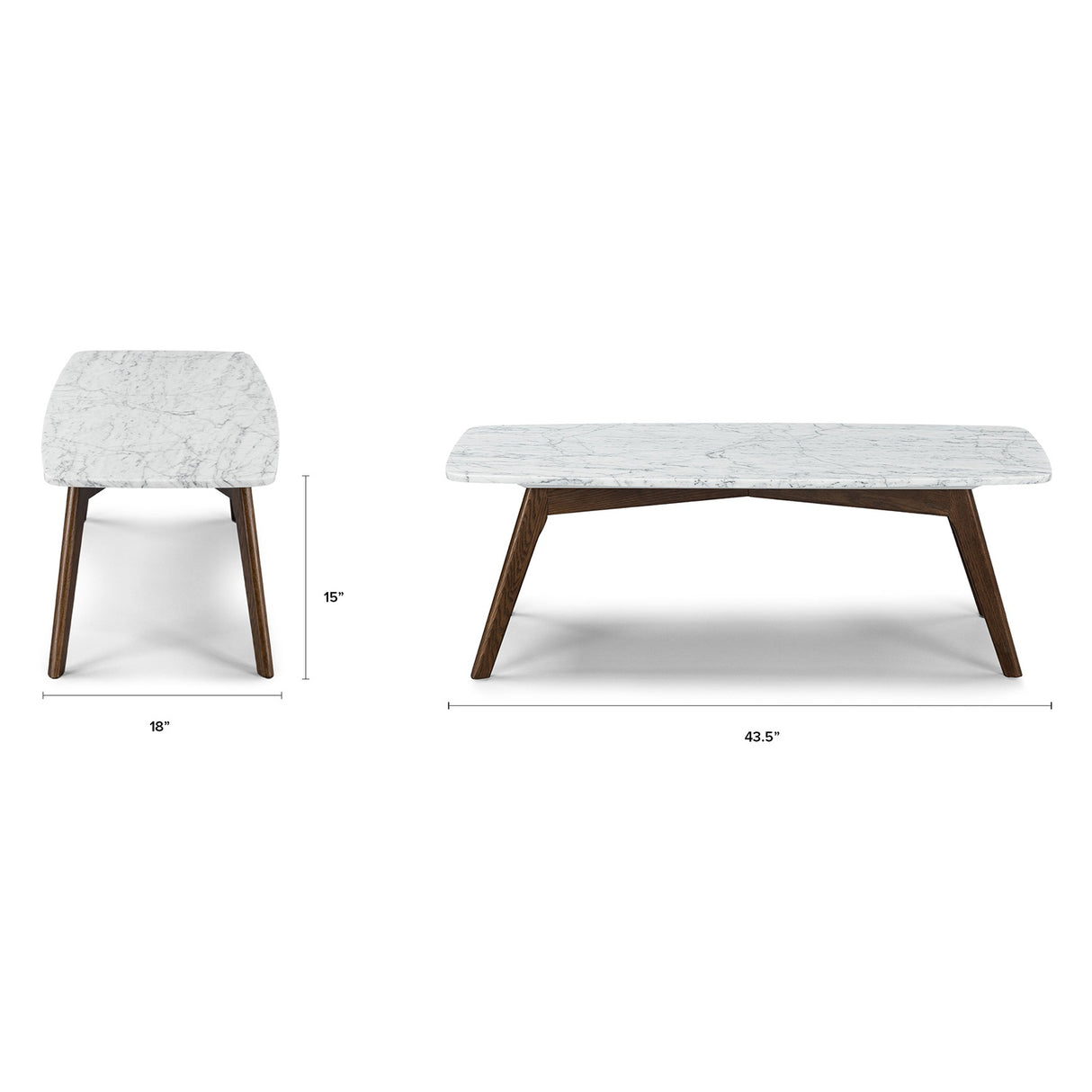 ARTICLE - Vena 43.5 Marble Coffee Table - Walnut