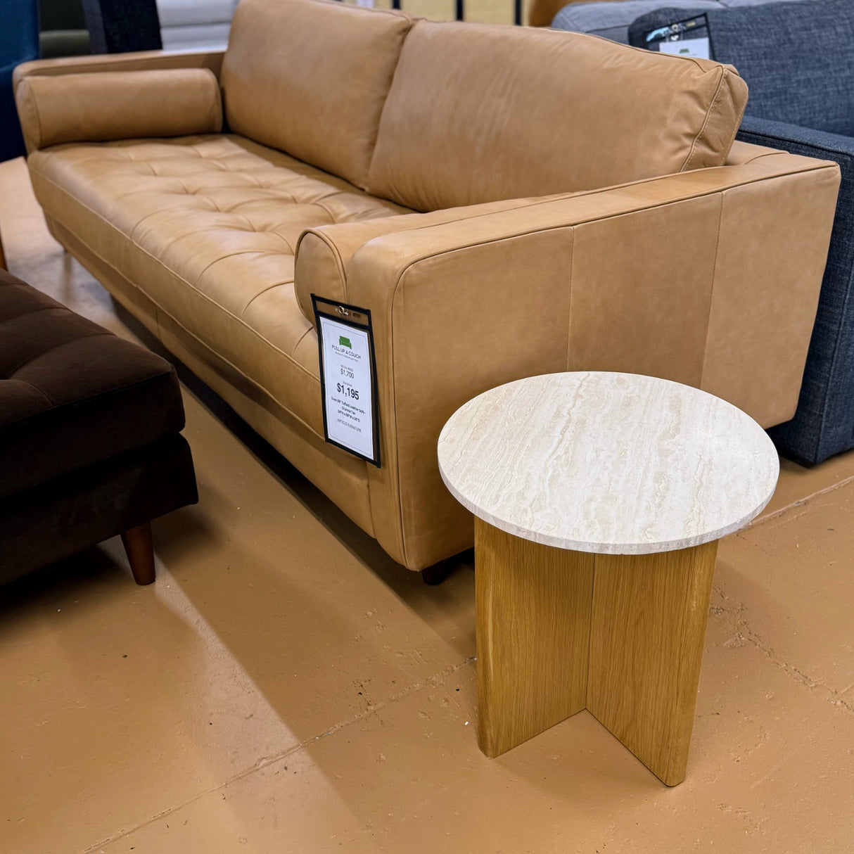 ARTICLE - Sven 88" Tufted Leather Sofa - Charme Tan