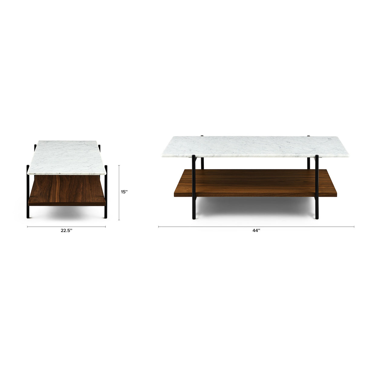 ARTICLE - Agotu 44" Marble Coffee Table - Walnut