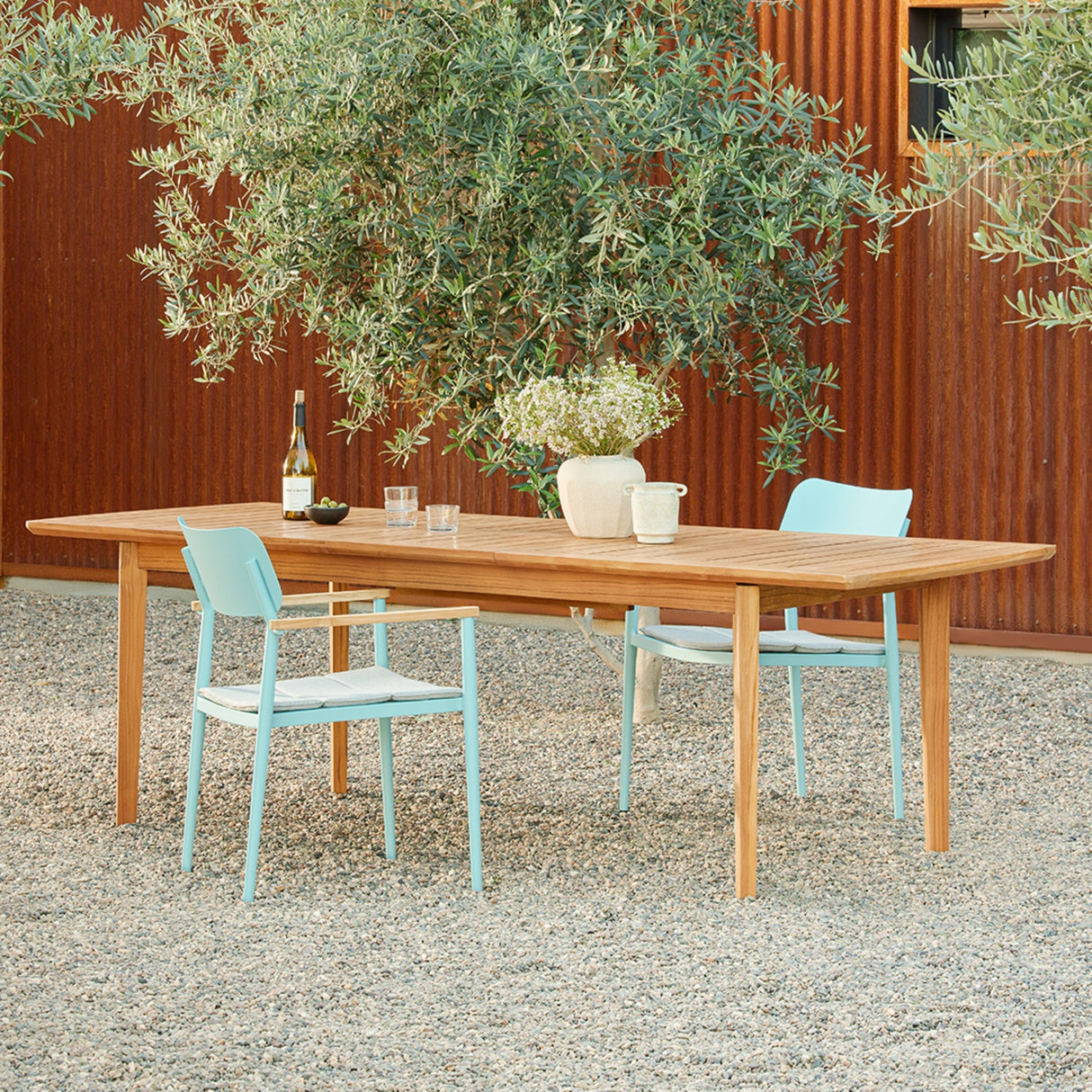 ARTICLE -Marol 76.5" - 95.5" Outdoor Extendable Dining Table - Bronze Teak