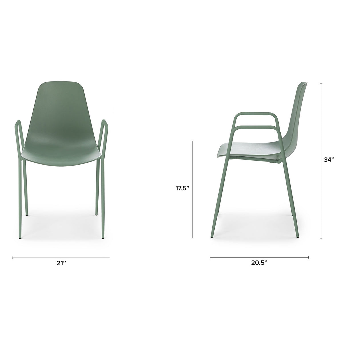 ARTICLE - Svelti Stackable Dining Armchair - Aloe Green