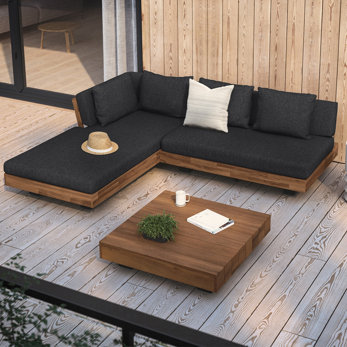 ARTICLE -Lubek 82.5" Outdoor Low Left Sectional - Slate Gray