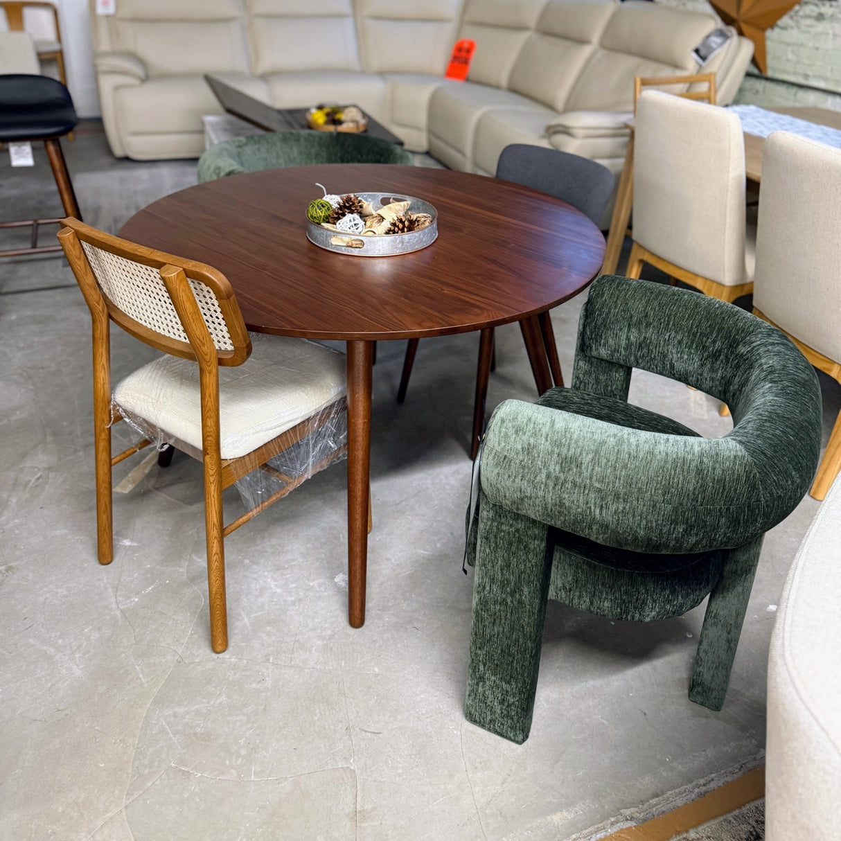 ARTICLE - Seno 47" Round Dining Table - Walnut ( Minor scratches on the surface)