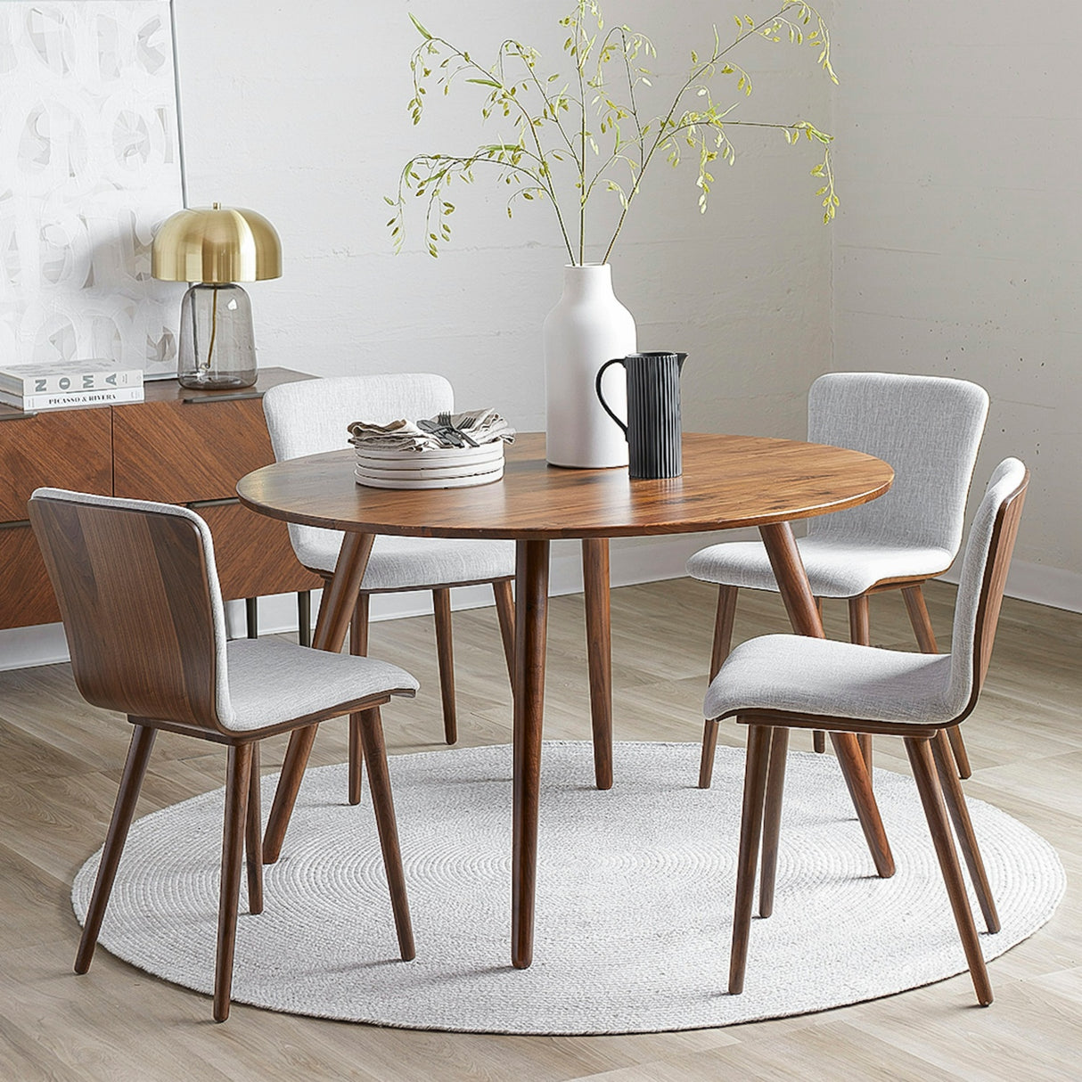 ARTICLE - Seno 47" Round Dining Table - Walnut ( Minor scratches on the surface)